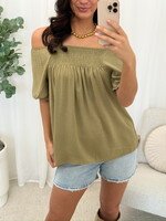 Off schoulder top Jolie 27143 groen