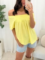 Off schoulder top Jolie 27143 geel