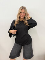 Getailleerde longsleeve JS2226 zwart