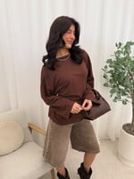 Getailleerde longsleeve JS2226 bruin