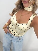 Polka dots top Milana JS2259 geel