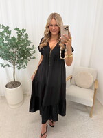 Lange wijde jurk Lucie 27246 zwart