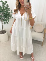 Lange wijde jurk Lucie 27246 wit