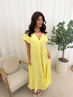 Lange wijde jurk Lucie 27246 geel