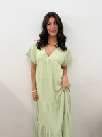 Lange wijde jurk Lucie 27246 mint