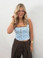 Polka dot tank top Anne JL09009 blauw