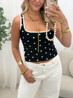 Polka dot tank top Anne JL09009 zwart