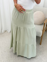 Maxi rok Esther JUP-74 zachtgroen
