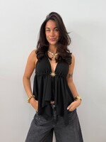 Ruffle top Sun JS2318 zwart