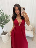 Maxi jurk Sun JS2317 burgundy