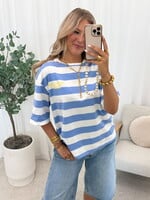 Striped t-shirt Luna TS973 wit/blauw