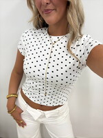 Polka dots top Aveya 15946-1 wit