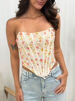 Bloemen corset top Bodile 26351 wit