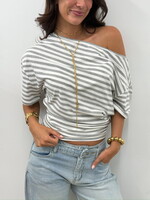 Off shoulder top Luna A386 grijs