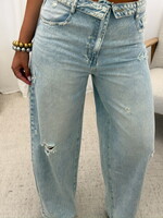 Wide leg jeans W3931 blauw