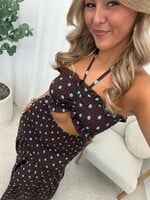 Polka dot maxi jurk Lieke JS2322 choco