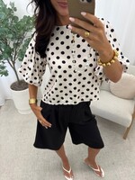 Polka dot top JS2309 creme