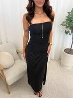 Strapless maxi jurk VD2039 zwart