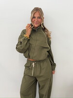 Track jacket Zoey 16082 khaki (PRE ORDER 1STE WEEK SEPTEMBER )