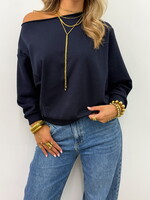 Off schoulder trui Danara 2903 navy