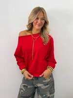 Off schoulder trui Danara 2903 rood