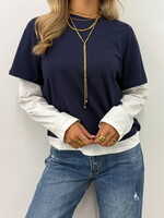 Longsleeve Ella 63042 Navy/white