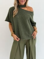 Korte mouwen trui Tess 520 khaki