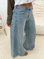 Extra wide leg jeans W3953 blauw
