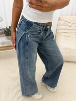Wide leg jeans A5185 blauw