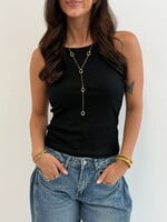 Geribbelde tank top julie D928 zwart