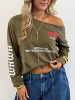 Off schoulder longsleeve Chloé H16168 khaki