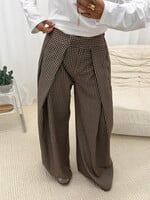 Geruite pantalon Mia 18221 beige