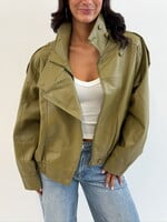 Leather look jack Hailey 2V588 olive