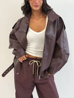 Leather look jack Benthe LM91165 burgundy