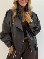 Leather look jack Benthe LM91165 choco