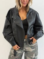 Leather look jack Benthe LM91165 zwart