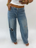 Wide leg jeans A3474 blauw