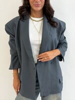 Oversized blazer Celeste PS9675 dark grey