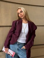 Oversized blazer Celeste PS9675 burgundy