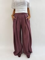 Geruite pantalon Mia 18221 burgundy