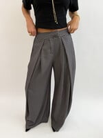 Geruite pantalon Mia 18221 zwart