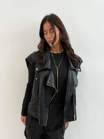 Leather look gilet Elaine JS1223 zwart