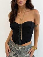Lace corset top Monica M7569 zwart
