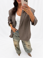 Oversized blazer Celeste PS9675 taupe