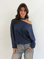 Off schoulder top Dina 14123 navy