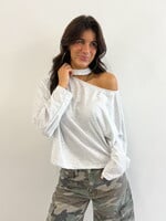 Off schoulder top Dina 14123 grijs