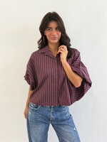 Gestreepte blouse Danique 38726 burgundy