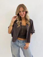 Gestreepte blouse Danique 38726 choco