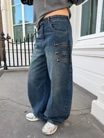 Barrel jeans P16685 donkerblauw