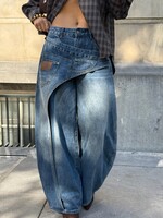 Baggy jeans P16199 donkerblauw